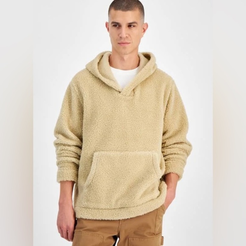 NWT Sun + Stone Tate Sherpa Hoodie in Tan size XL